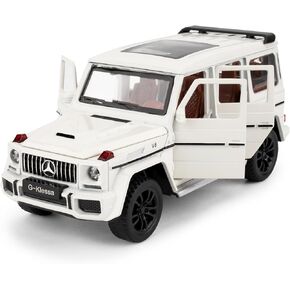 نموذج سيارة بمقياس 1/32 متوافق مع سيارة لعبة Benz G63 AMG Diecast القابلة للتجميع، سيارة لعبة سحب للخلف من سبائك الزنك مع صوت وضوء للبالغين من الأولاد والبنات 3 4 5 6 7 8 (أسود) in Kuwait