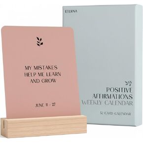 بطاقات التأكيد الإيجابية التقويم الأسبوعي | 52 بطاقة مكتبية لتشجيع اليقظة الذهنية الجمالية لكل أسبوع من العام، تعويذة ذاتية يومية للصحة العقلية، هدية تحفيزية رائعة للنساء والرجال in Kuwait