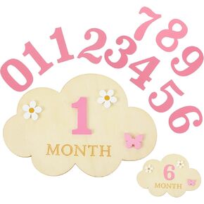 3D Baby Monthly Milestone Markers Disc, Milestone Wooden Circles for Baby Photos, Babies Announcement Sign, Babies Months Signs, 1-12 Month Milestones Cards in Saudi Arabia