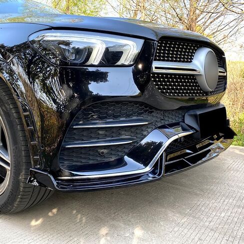 Front Bumper Lip Compatible with 2020-2023 Mercedes-Benz GLE-Class W167 C167 GLE350 GLE450 GLE53 AMG Body Kit Spoiler Bumper Canard Lip Splitter Glossy Black (Carbon Fiber Look) in Saudi Arabia
