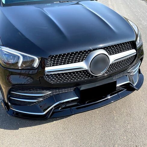 Front Bumper Lip Compatible with 2020-2023 Mercedes-Benz GLE-Class W167 C167 GLE350 GLE450 GLE53 AMG Body Kit Spoiler Bumper Canard Lip Splitter Glossy Black (Carbon Fiber Look) in Saudi Arabia