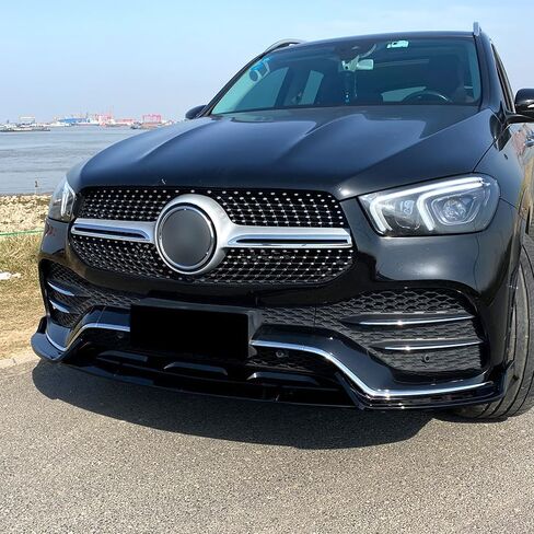 Front Bumper Lip Compatible with 2020-2023 Mercedes-Benz GLE-Class W167 C167 GLE350 GLE450 GLE53 AMG Body Kit Spoiler Bumper Canard Lip Splitter Glossy Black (Carbon Fiber Look) in Saudi Arabia