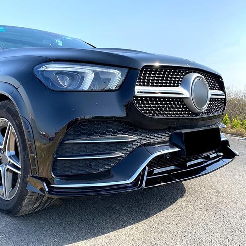 Front Bumper Lip Compatible with 2020-2023 Mercedes-Benz GLE-Class W167 C167 GLE350 GLE450 GLE53 AMG Body Kit Spoiler Bumper Canard Lip Splitter Glossy Black (Carbon Fiber Look) in Saudi Arabia