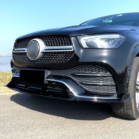 Front Bumper Lip Compatible with 2020-2023 Mercedes-Benz GLE-Class W167 C167 GLE350 GLE450 GLE53 AMG Body Kit Spoiler Bumper Canard Lip Splitter Glossy Black (Carbon Fiber Look) in Saudi Arabia