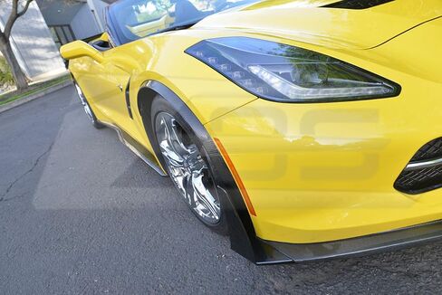 Replacement For 2014-2019 Corvette C7 ALl Models | Z06 Stage 3 CARBON FIBER Front Bumper Lip Splitter With PAINTED CARBON FLASH METALLIC Side Extension Canard Pair in Saudi Arabia