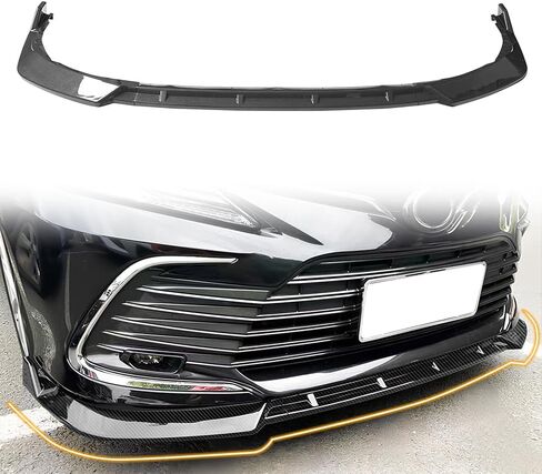 Front Bumper Lip Spoiler, Compatible with 2021-2024 Toyota Camry LE/XLE/Hybrid LE/Hybrid XLE, PP Carbon Fiber Print Ikon Style Add-on Front Splitter Air Dam Chin Protector, 3 Pieces in Saudi Arabia