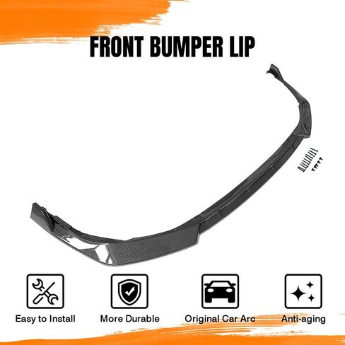 Front Bumper Lip Spoiler, Compatible with 2021-2024 Toyota Camry LE/XLE/Hybrid LE/Hybrid XLE, PP Carbon Fiber Print Ikon Style Add-on Front Splitter Air Dam Chin Protector, 3 Pieces in Saudi Arabia