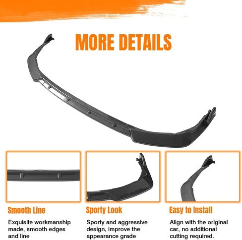 Front Bumper Lip Spoiler, Compatible with 2021-2024 Toyota Camry LE/XLE/Hybrid LE/Hybrid XLE, PP Carbon Fiber Print Ikon Style Add-on Front Splitter Air Dam Chin Protector, 3 Pieces in Saudi Arabia