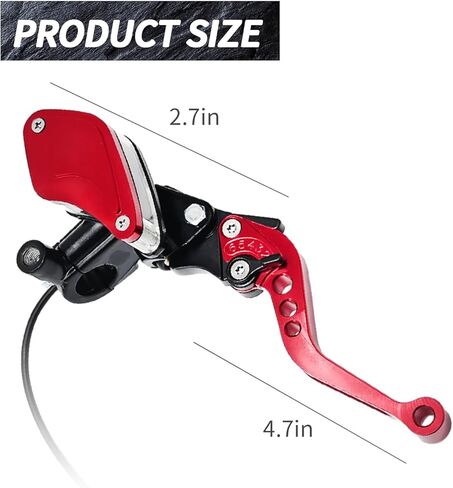 MDEOOSKY 2 Pcs 7/8" 22mm Motorcycle Brake Clutch Pump Lever with Dual Hydraulic Master Cylinder Reservoir Replacement for Honda Yamaha Kawasaki Suzuki Harley Models Ranging from 50CC to 300CC, Red in Saudi Arabia