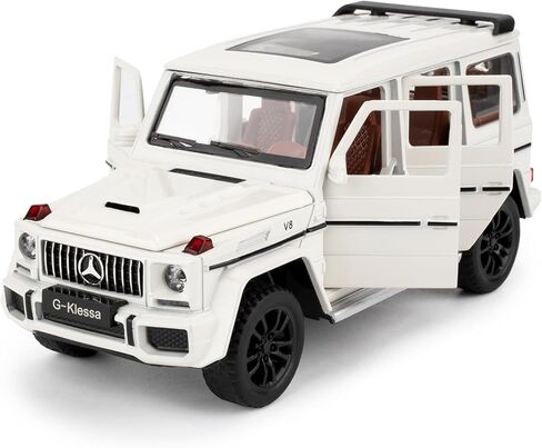 نموذج سيارة بمقياس 1/32 متوافق مع سيارة لعبة Benz G63 AMG Diecast القابلة للتجميع، سيارة لعبة سحب للخلف من سبائك الزنك مع صوت وضوء للبالغين من الأولاد والبنات 3 4 5 6 7 8 (أسود) in Kuwait
