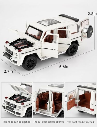 نموذج سيارة بمقياس 1/32 متوافق مع سيارة لعبة Benz G63 AMG Diecast القابلة للتجميع، سيارة لعبة سحب للخلف من سبائك الزنك مع صوت وضوء للبالغين من الأولاد والبنات 3 4 5 6 7 8 (أسود) in Kuwait