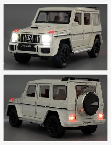 نموذج سيارة بمقياس 1/32 متوافق مع سيارة لعبة Benz G63 AMG Diecast القابلة للتجميع، سيارة لعبة سحب للخلف من سبائك الزنك مع صوت وضوء للبالغين من الأولاد والبنات 3 4 5 6 7 8 (أسود) in Kuwait