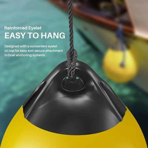 زوج من كرات عوامة القوارب المصنوعة من الفينيل، كرة مصدات القوارب المستديرة مقاس 14.9 × 17.8 بوصة لعوامات رسو القوارب، وعوامة المرساة العائمة، وحواجز الرسو (أزرق) in Kuwait