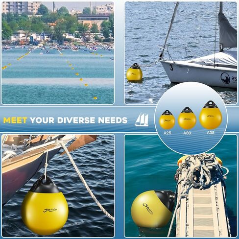 زوج من كرات عوامة القوارب المصنوعة من الفينيل، كرة مصدات القوارب المستديرة مقاس 14.9 × 17.8 بوصة لعوامات رسو القوارب، وعوامة المرساة العائمة، وحواجز الرسو (أزرق) in Kuwait