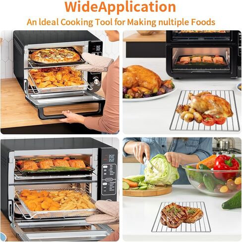 Replacement Air Fryer Wire Rack for Digital Convection Toaster Oven, 14.6''*11.4'' Stainless Steel Air Fryer Accessories Roasting Steamer Grill Racks Baking Tray Rack in Kuwait