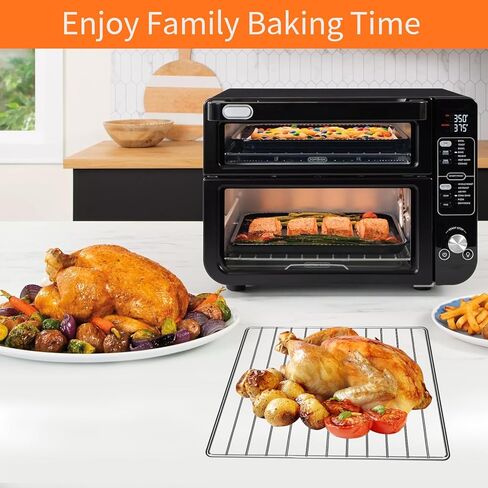 Replacement Air Fryer Wire Rack for Digital Convection Toaster Oven, 14.6''*11.4'' Stainless Steel Air Fryer Accessories Roasting Steamer Grill Racks Baking Tray Rack in Kuwait