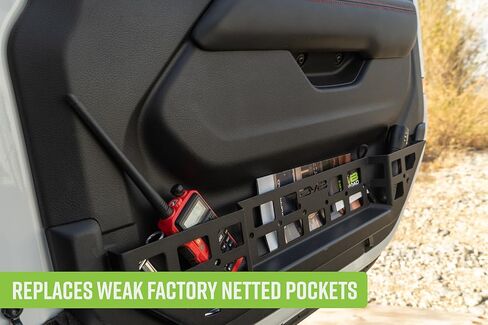 DV8 Offroad Electric Seat Front Door Molle Pockets for 2018-2025 Jeep Wrangler JL & Gladiator JT | Replaces Weak Factory Netting | Molle Design for Mounting Daily Gear | Black Powder Coat | Steel in Saudi Arabia