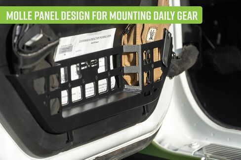 DV8 Offroad Electric Seat Front Door Molle Pockets for 2018-2025 Jeep Wrangler JL & Gladiator JT | Replaces Weak Factory Netting | Molle Design for Mounting Daily Gear | Black Powder Coat | Steel in Saudi Arabia