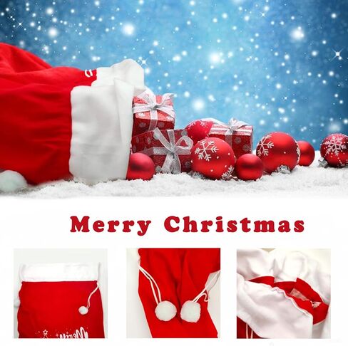 FOIMAS Christmas Santa Sack,43x27 inch Jumbo Velvet Santa Gift Bags with Drawstring for Christmas Gift Wrapping Home Decoration Supply in Saudi Arabia