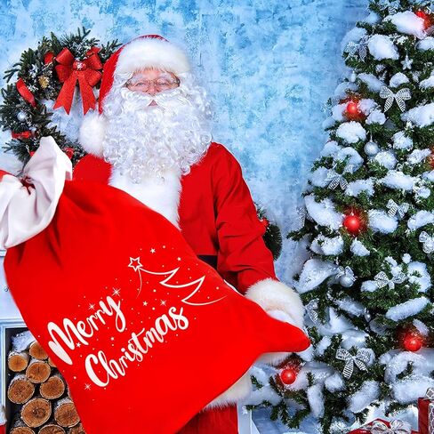 FOIMAS Christmas Santa Sack,43x27 inch Jumbo Velvet Santa Gift Bags with Drawstring for Christmas Gift Wrapping Home Decoration Supply in Saudi Arabia