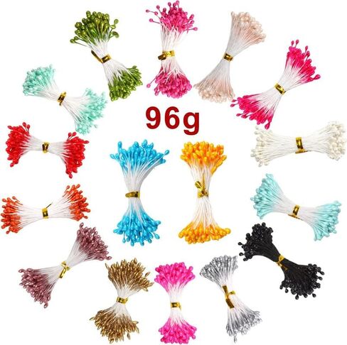 16 Colors 1360 Pieces Mixed 3mm Pearl Flower Stamens for Decoration in Saudi Arabia