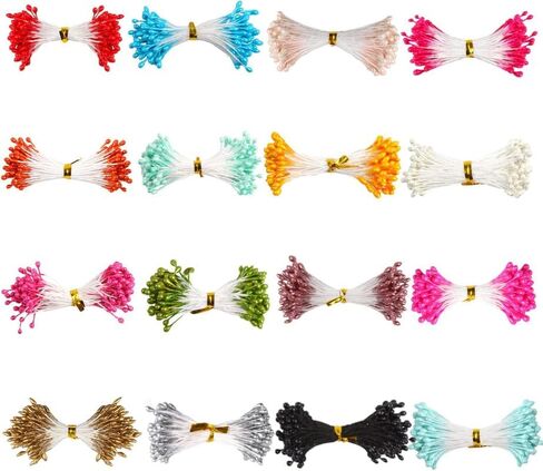 16 Colors 1360 Pieces Mixed 3mm Pearl Flower Stamens for Decoration in Saudi Arabia