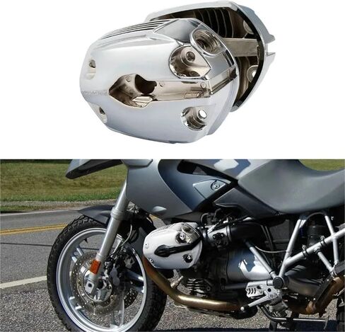 علبة المرافق، غطاء علبة المرافق مناسب لسيارات BMW R1200GS R 1200 GS R1200R 2005-2009 غطاء رأس أسطوانة الدراجة النارية الأيسر الأيمن (فضي) in Kuwait