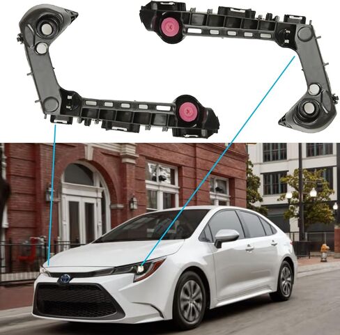 2 PCS Front Bumper Bracket fit for Toyota Corolla LE XLE 2019 2020 2021 ABS Plastic Bumper Brackets for Collision Repair or Preventive Maintenance Keep Looking Sharp and Road-Ready in Saudi Arabia