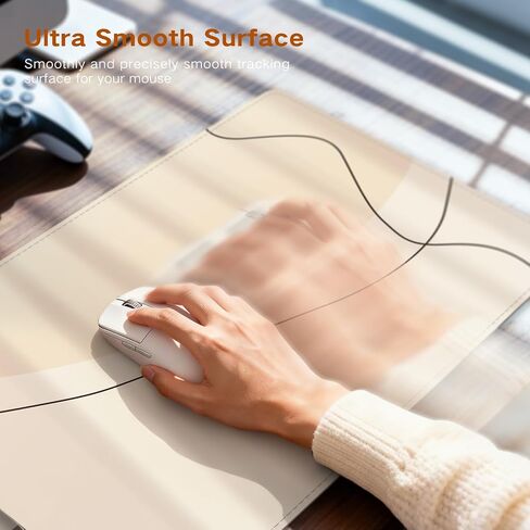 iCasso Heated Mouse Pad Hand Warmer, XXL Heated Desk Pad, Electric Warm Desk Mat with 3 Heating Levels for Computer Keyboard, 35.4" x 15.7" Large Mousepad for Home Office Work (Brown Art) in Kuwait