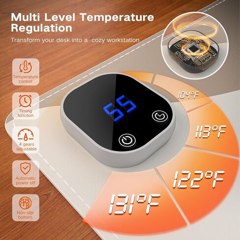 iCasso Heated Mouse Pad Hand Warmer, XXL Heated Desk Pad, Electric Warm Desk Mat with 3 Heating Levels for Computer Keyboard, 35.4" x 15.7" Large Mousepad for Home Office Work (Brown Art) in Kuwait