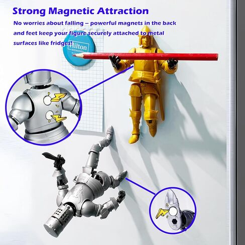 (Pre-Assembled) Dummy 13 Robot Action Figure in Armor, T13 Fifth Generation Medieval Knight with Weapons and Shields, Full Body Activity Robot, Magnetic Figures Desk Toys (Black+White) in Saudi Arabia