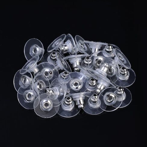 100PCS Rubber Alloy Earring Back Silicone Ear Plugs Blocked Cap Earrings Back Stoppers for DIY Parts Jewelry Findings Making,A08 in Saudi Arabia