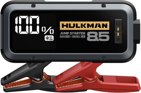 Hulkman Alpha85S، رمادي فضائي، 2000 أمبير 74 وات في الساعة مع تقنية بدء التشغيل -40 درجة فهرنهايت، معزز بطارية السيارة المحمولة 12 فولت، شاشة LED 3.3 بوصة، حزمة طاقة USB-C، كابلات توصيل لما يصل إلى 8.5 لتر غاز/6.0 لتر ديزل in Kuwait