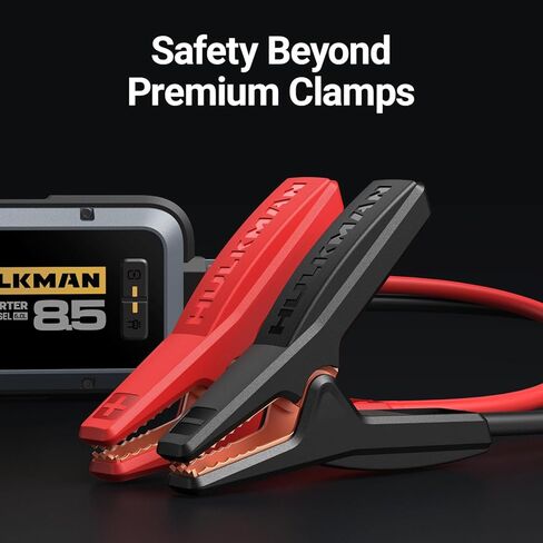 Hulkman Alpha85S، رمادي فضائي، 2000 أمبير 74 وات في الساعة مع تقنية بدء التشغيل -40 درجة فهرنهايت، معزز بطارية السيارة المحمولة 12 فولت، شاشة LED 3.3 بوصة، حزمة طاقة USB-C، كابلات توصيل لما يصل إلى 8.5 لتر غاز/6.0 لتر ديزل in Kuwait