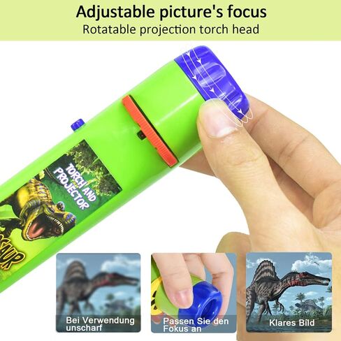 Yeelan 2PCS Projector Torch Projection Light Torches lamp Flashlight Dinosaur, Sea Animals, Space, Animal, 26 Letter Educational Learning Bedtime Night Light for Child,Kids (120 Images, 5 Themes) in Kuwait