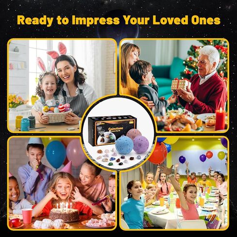 Gemstones Dig Kit, Science Kit for Kids, Dig up 15 Real Gems & Explore Solar System, STEM Educational Mining Space Toys, Archaeology Geology Science Experiments Gift for Boys&Girls Age 6-8-12 in Saudi Arabia