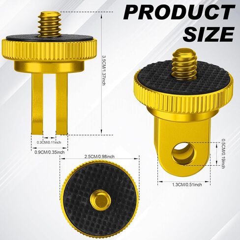 Frienda 4 Pieces Aluminum Camera Tripod Conversion Adapter 1/4-20 Conversion Adapter Metal Camera Mount Adapter for Tripod Compatible with GoPro Action Cameras and Other Standard 1/4 Accessories in Kuwait