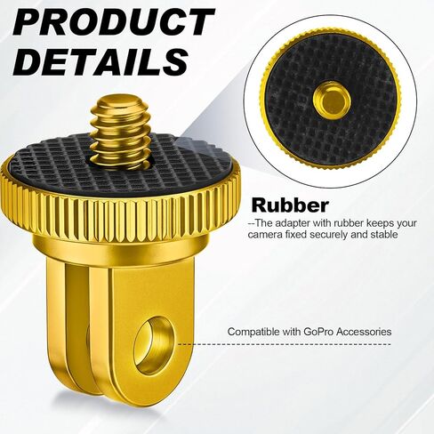 Frienda 4 Pieces Aluminum Camera Tripod Conversion Adapter 1/4-20 Conversion Adapter Metal Camera Mount Adapter for Tripod Compatible with GoPro Action Cameras and Other Standard 1/4 Accessories in Kuwait