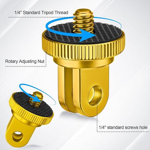 Frienda 4 Pieces Aluminum Camera Tripod Conversion Adapter 1/4-20 Conversion Adapter Metal Camera Mount Adapter for Tripod Compatible with GoPro Action Cameras and Other Standard 1/4 Accessories in Kuwait