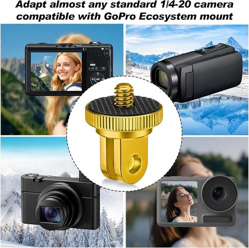 Frienda 4 Pieces Aluminum Camera Tripod Conversion Adapter 1/4-20 Conversion Adapter Metal Camera Mount Adapter for Tripod Compatible with GoPro Action Cameras and Other Standard 1/4 Accessories in Kuwait
