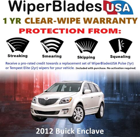 مجموعة شفرات المساحات WiperBladesUSA مع ضمان لمدة سنة واحدة متوافقة مع مساحات Buick Envista 2024 (مجموعة من 2) ممسحات النبض in Kuwait