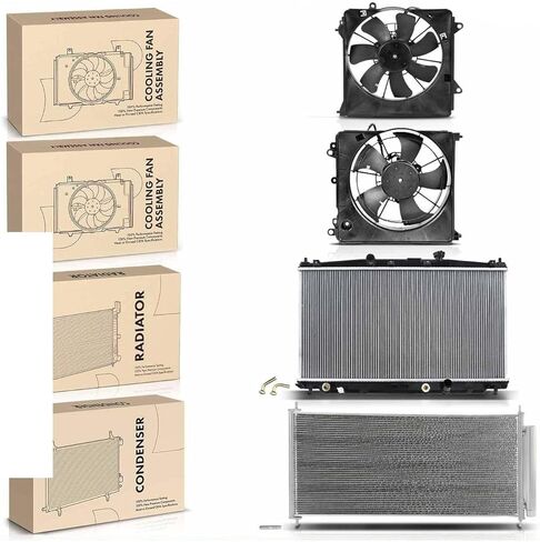 Replacement Parts for 4x Radiator&AC Condenser&Cooling Fan Kit for Honda Insight 2010-2014 L4 1.3L Mod-AP88P-32713 in Saudi Arabia