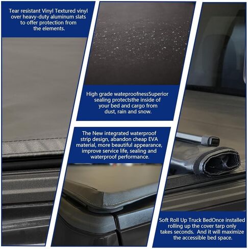 غطاء سرير طويل ناعم قابل للطي بطول 4.6 قدم يناسب 2022-2026 Ford Maverick XL XLT Lariat بطول 4.5 قدم من الطراز القصير/Fleetside (ليس من أجل Flareside/Stepside)| النسخة الراقية in Kuwait