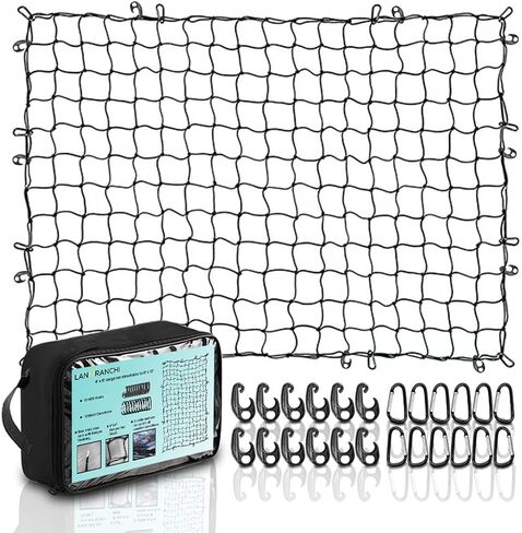 Cargo Net for Pickup Truck Bed-4' X 6' Stretches to 8' X 12'-Bungee Truck Cargo Net for Trucks, SUVs & Cars-4"x4" Mesh Sized Cargo Netting for Car Bed & Roof Rack to Hold Various Loads in Saudi Arabia