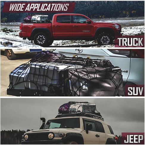 Cargo Net for Pickup Truck Bed-4' X 6' Stretches to 8' X 12'-Bungee Truck Cargo Net for Trucks, SUVs & Cars-4"x4" Mesh Sized Cargo Netting for Car Bed & Roof Rack to Hold Various Loads in Saudi Arabia