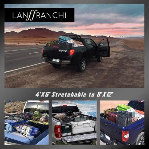 Cargo Net for Pickup Truck Bed-4' X 6' Stretches to 8' X 12'-Bungee Truck Cargo Net for Trucks, SUVs & Cars-4"x4" Mesh Sized Cargo Netting for Car Bed & Roof Rack to Hold Various Loads in Saudi Arabia