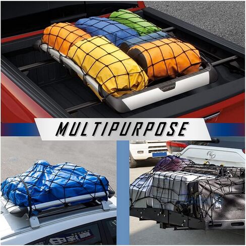 Cargo Net for Pickup Truck Bed-4' X 6' Stretches to 8' X 12'-Bungee Truck Cargo Net for Trucks, SUVs & Cars-4"x4" Mesh Sized Cargo Netting for Car Bed & Roof Rack to Hold Various Loads in Saudi Arabia