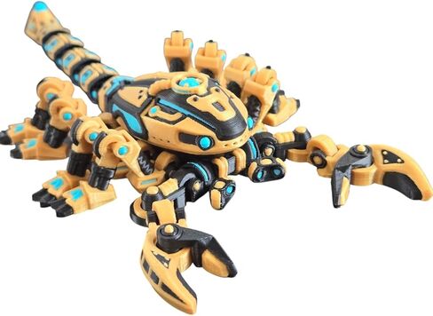 Cyber Scorpion Mech Fidget Figurine – Articulated Robotic Scorpion Desk Toy for Teens & Adults – Cyberpunk Tech Bug Model for Display or Play – 3D Printed in Canada in Saudi Arabia