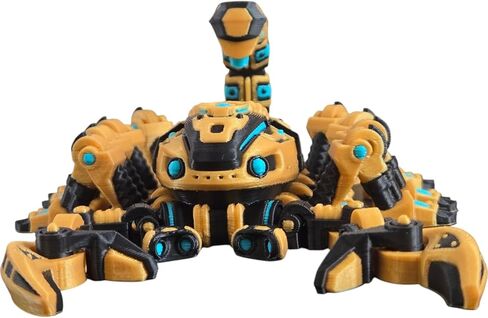 Cyber Scorpion Mech Fidget Figurine – Articulated Robotic Scorpion Desk Toy for Teens & Adults – Cyberpunk Tech Bug Model for Display or Play – 3D Printed in Canada in Saudi Arabia