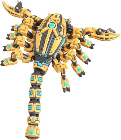 Cyber Scorpion Mech Fidget Figurine – Articulated Robotic Scorpion Desk Toy for Teens & Adults – Cyberpunk Tech Bug Model for Display or Play – 3D Printed in Canada in Saudi Arabia